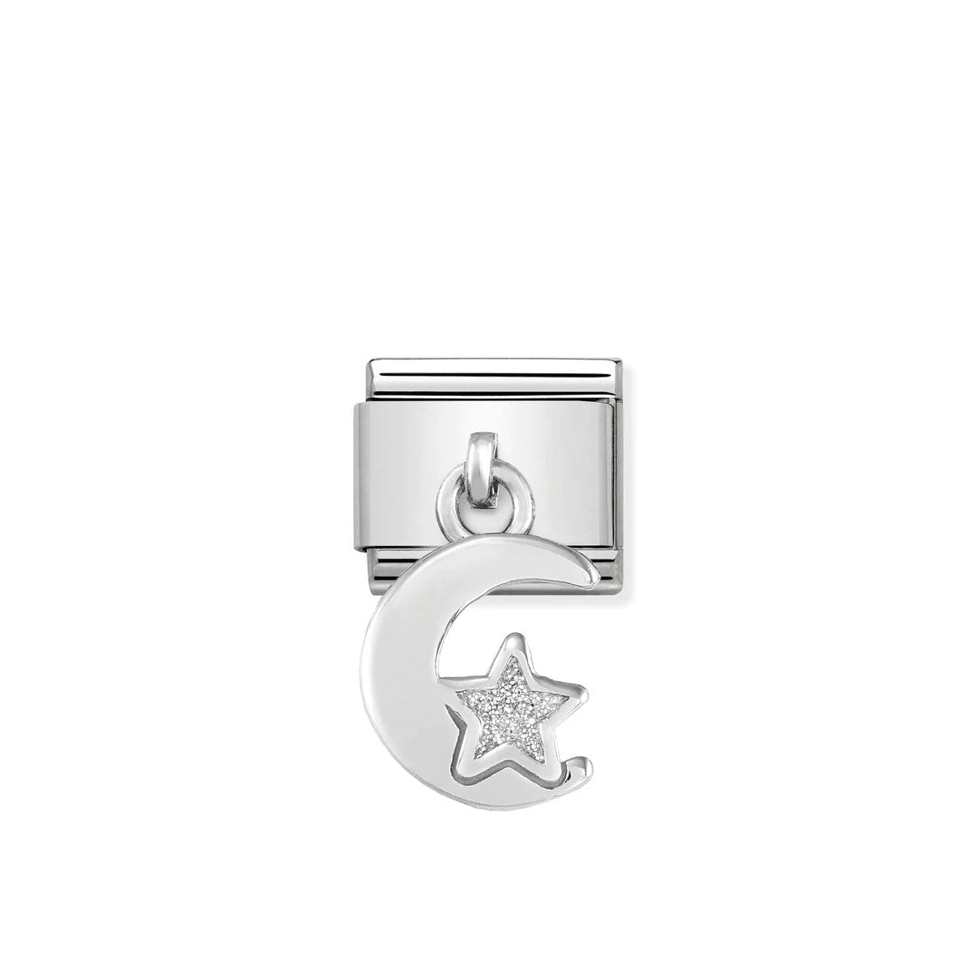 Composable Classic Link 331805/05 Moon And Star Charm in Enamel & 925 Silver