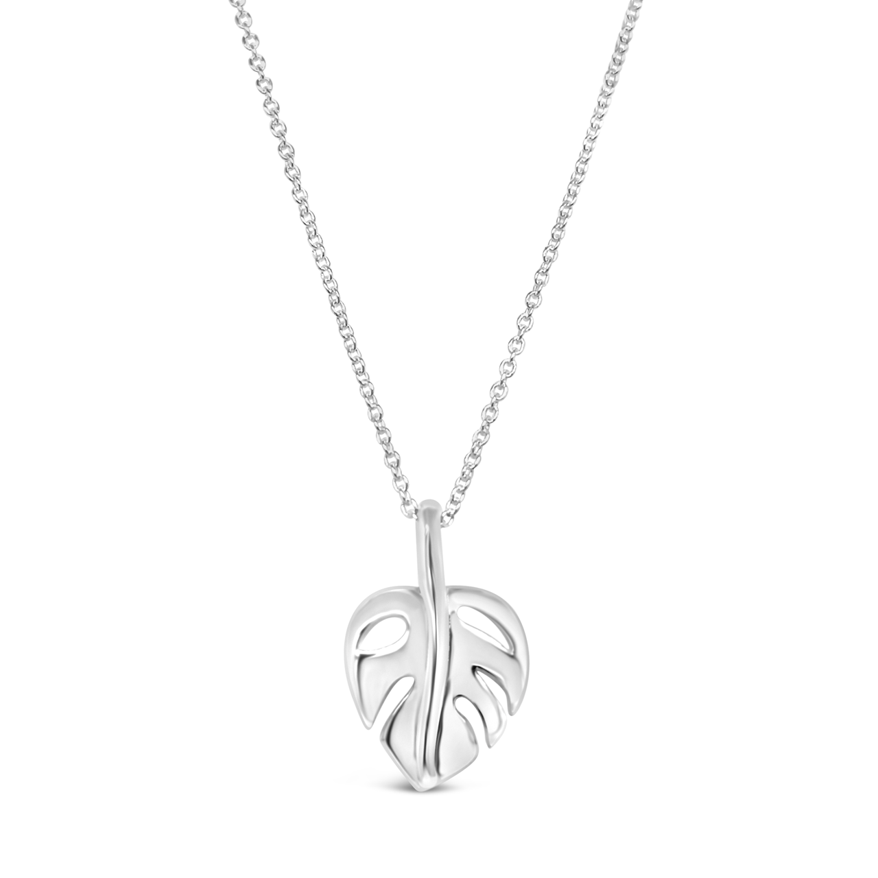 Sterling Silver Monstera Leaf Small Pendant