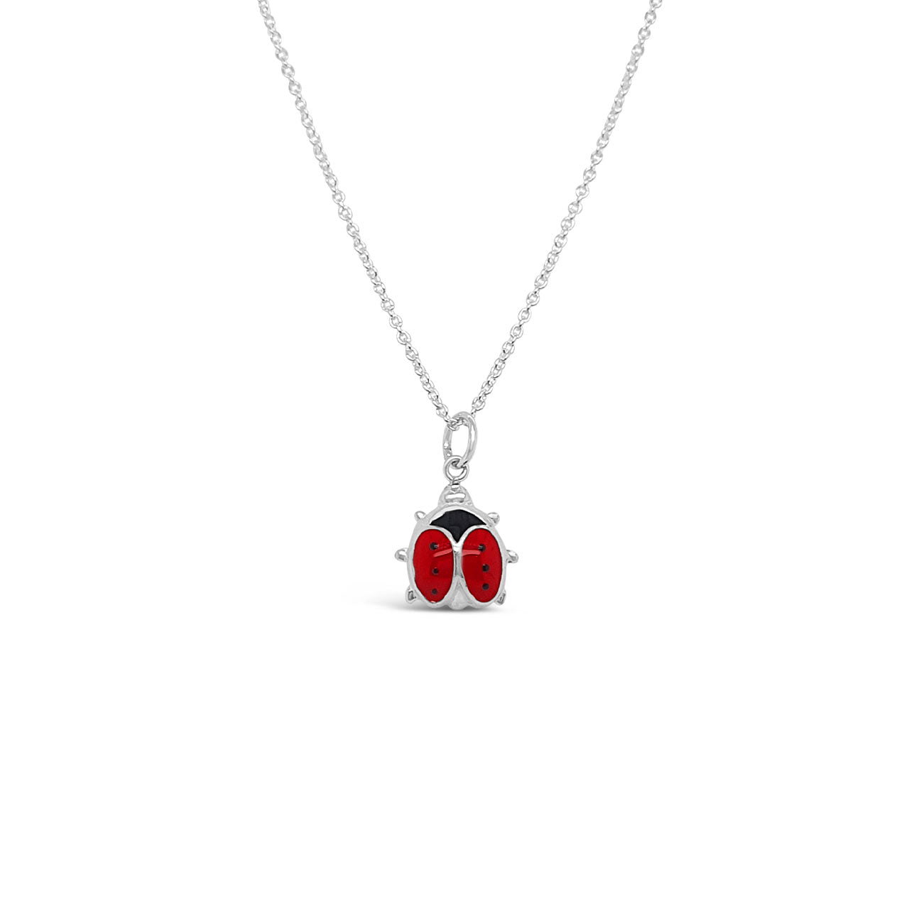 Sterling Silver Enamelled Ladybug Necklace