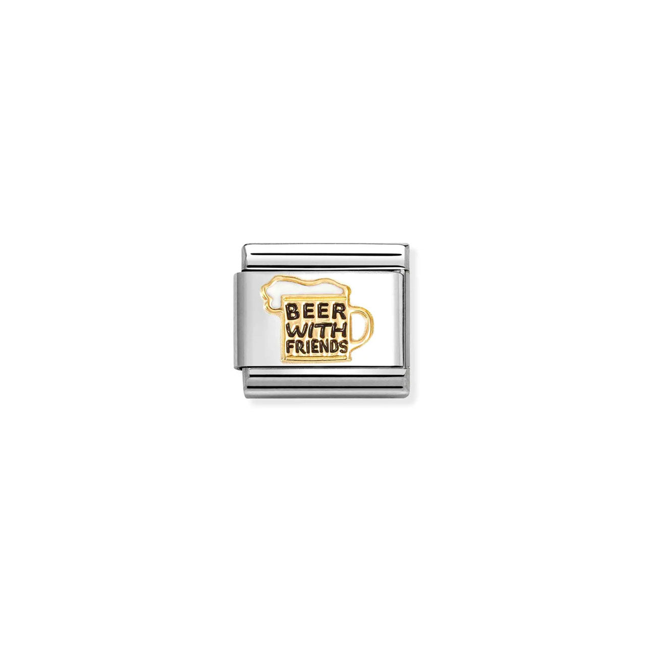 Composable Classic Link 030272/87 Beer With Friends In 18K Gold And Enamel