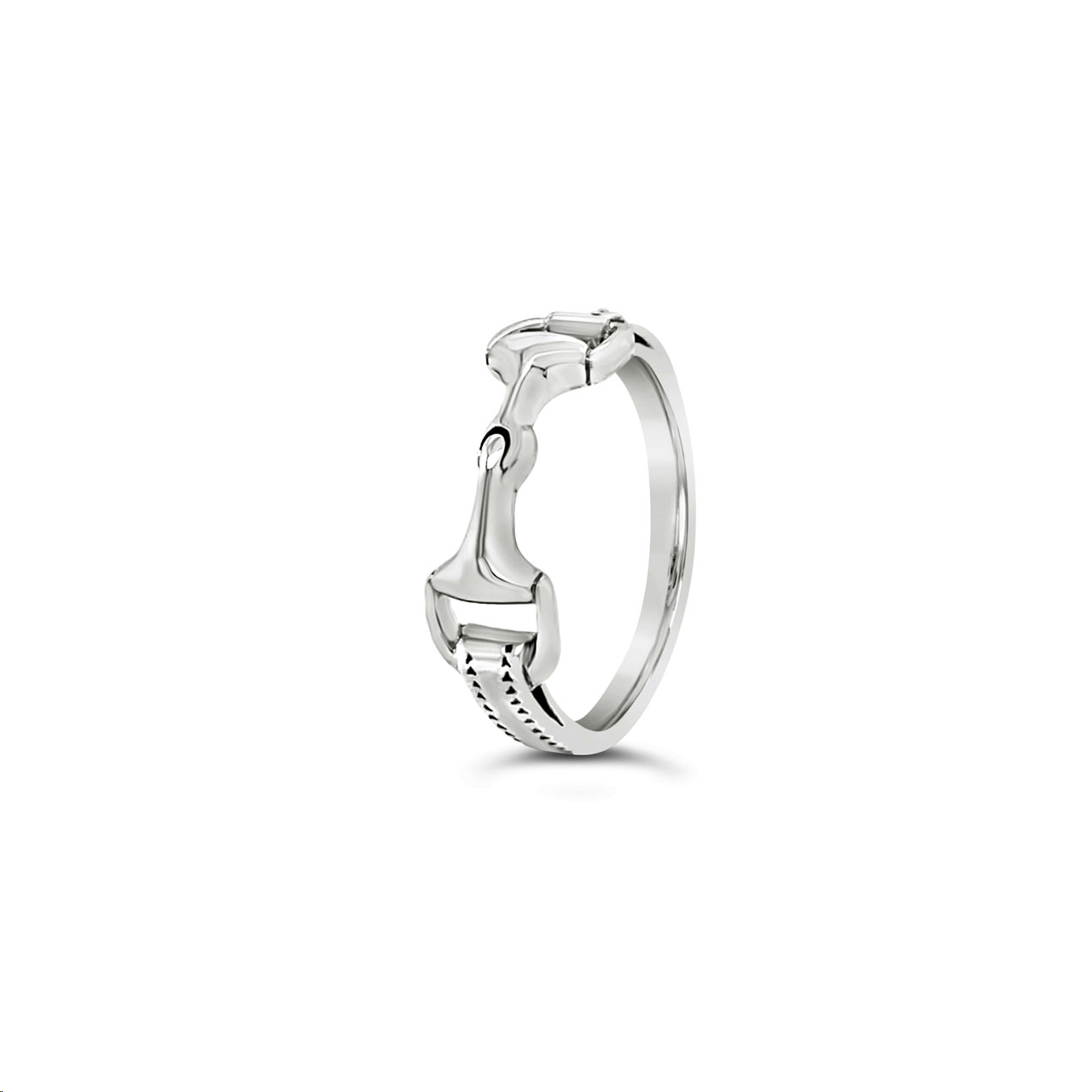 Sterling Silver Double Horse Bit Ring