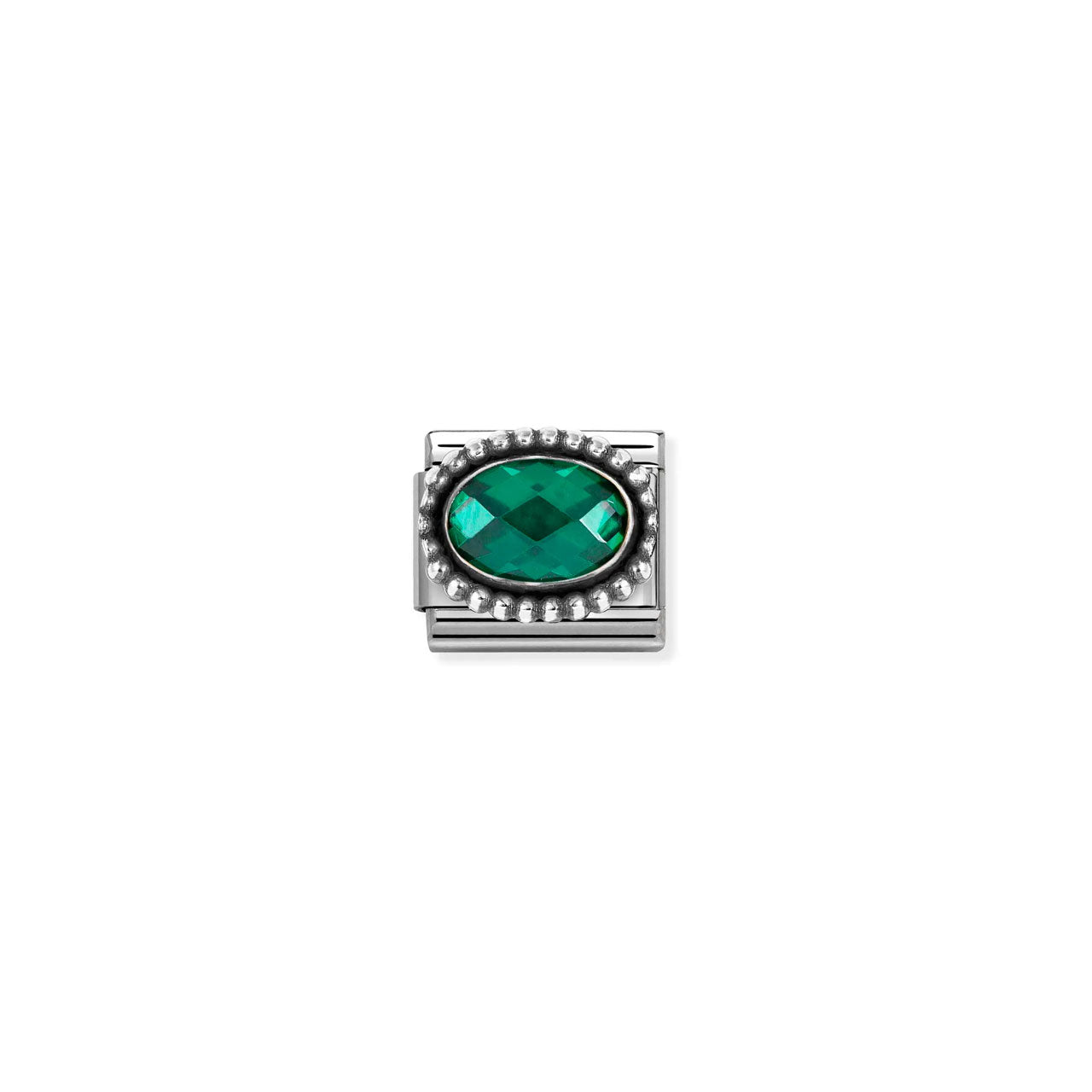 Composable Classic Link 330607/027 Oval Faceted Emerald Green CZ In 925 Silver