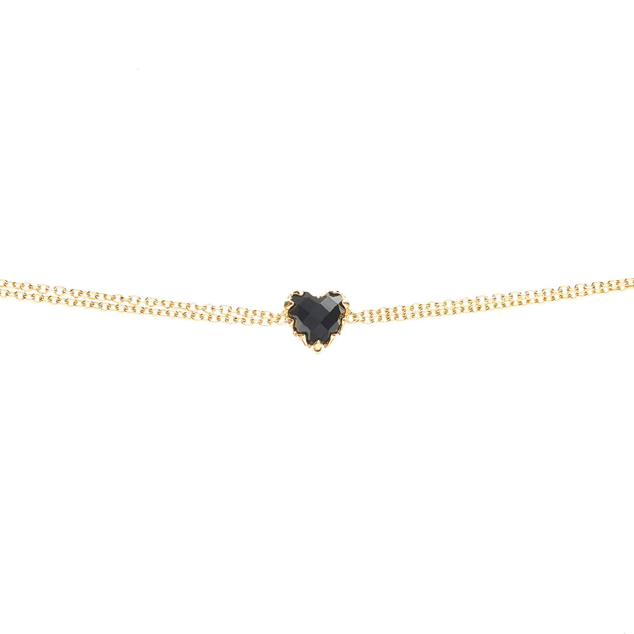 Love Claw Bracelet Onyx - Gold Plated