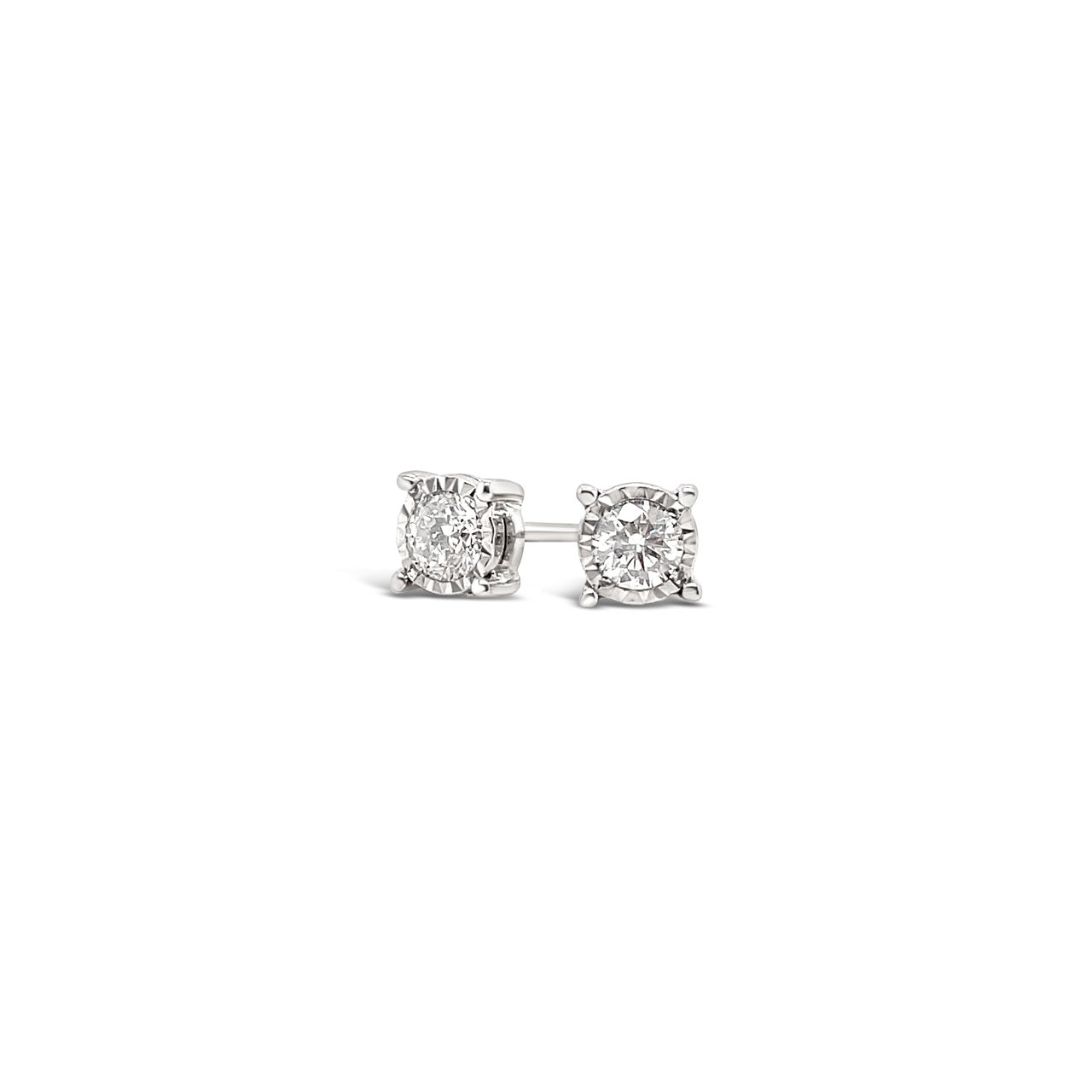 9k White Gold 0.33ct Illusion Set Diamond Stud Earrings