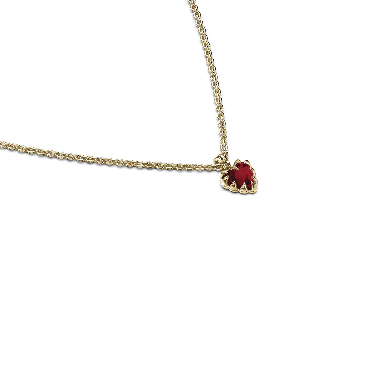 Mini Love Claw Necklace Garnet - Gold Plated