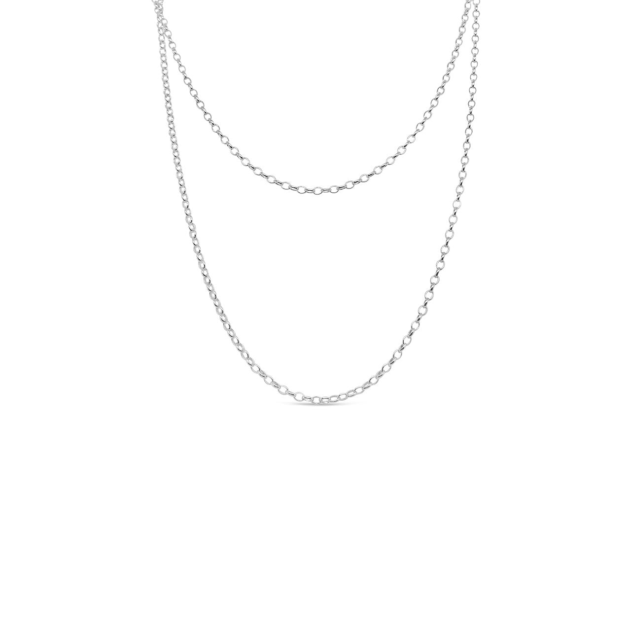 70cm Sterling Silver BO0.5 Fine Oval Belcher Chain