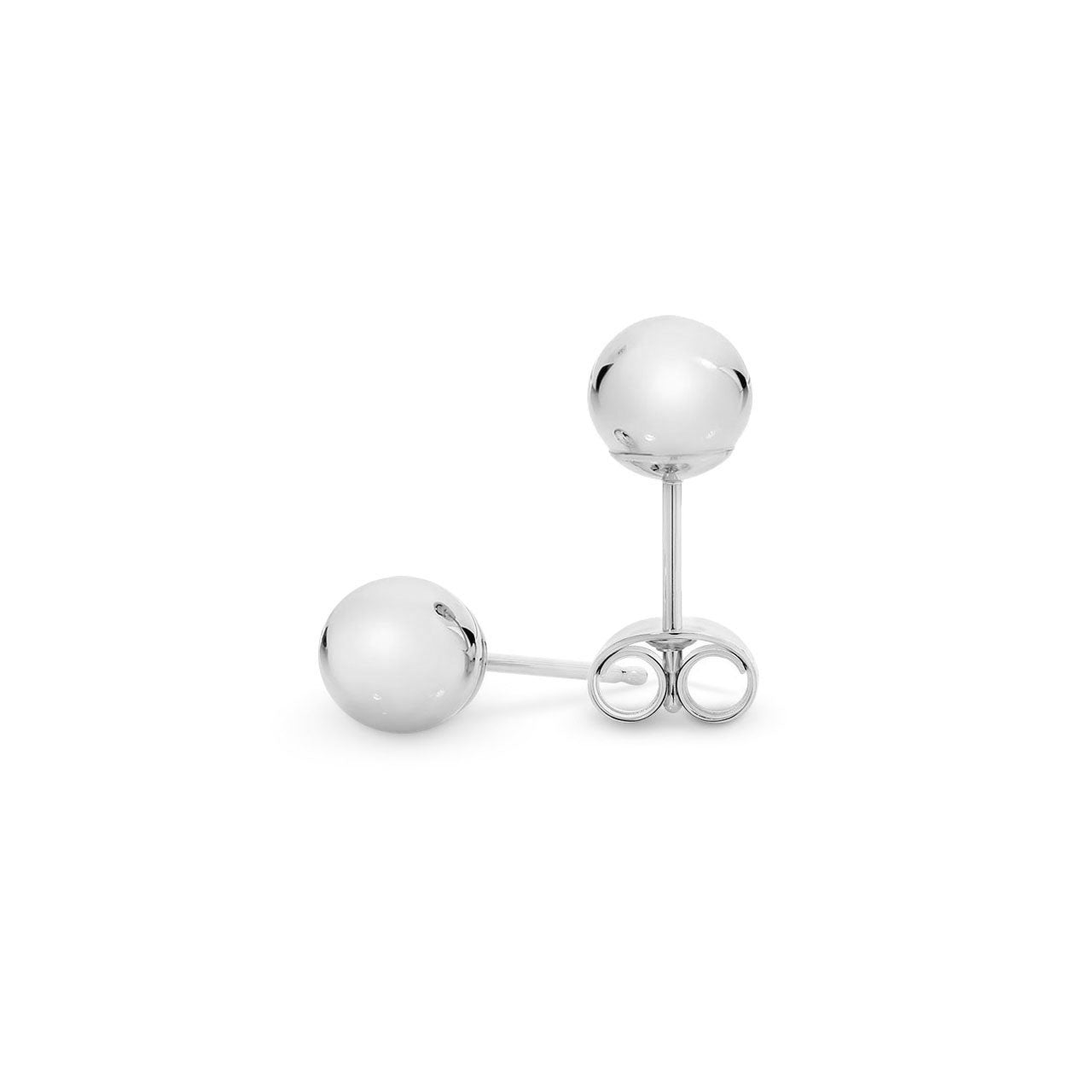 9k White Gold 6mm Ball Stud Earrings