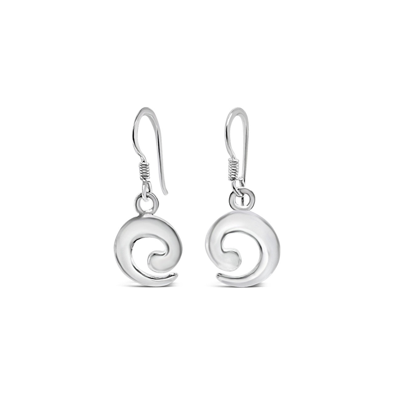 Sterling Silver Small Koru Drop Earrings