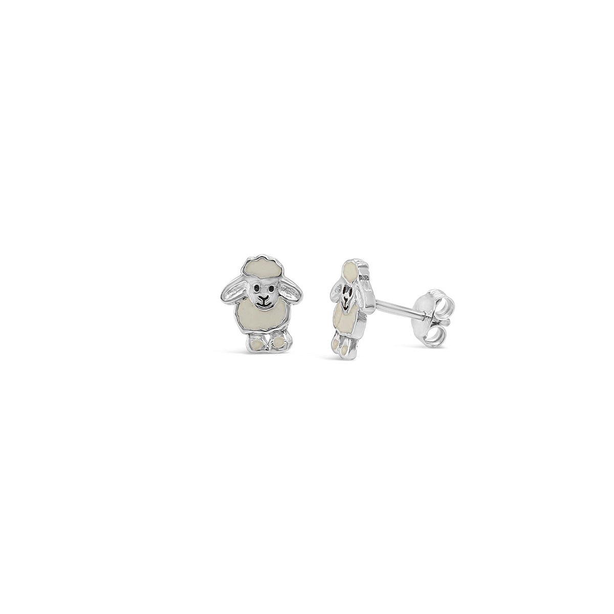 Sterling Silver Ba Ba White Sheep Stud Earrings