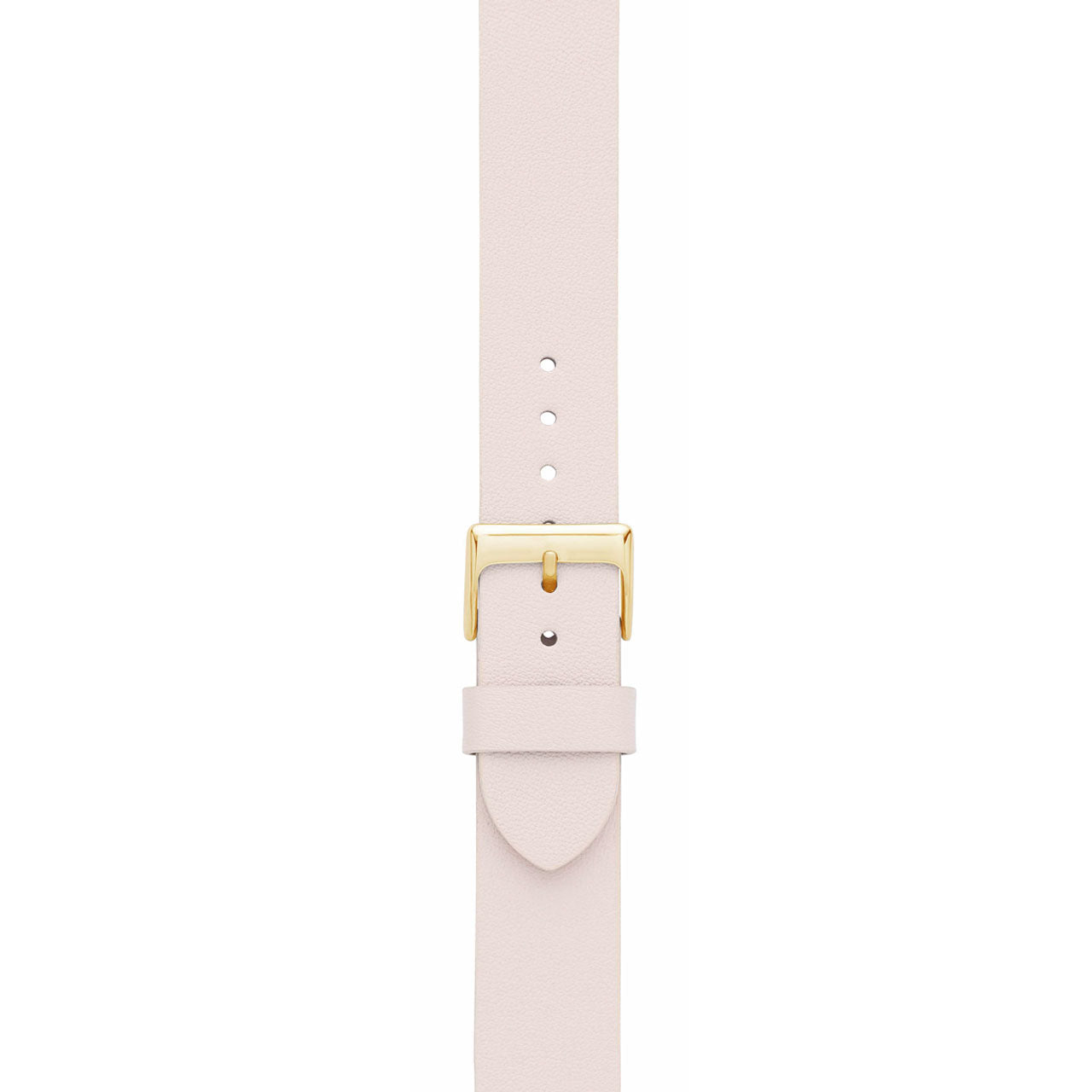 Light Pink 18mm Leather Watch Strap with Gold Buckle