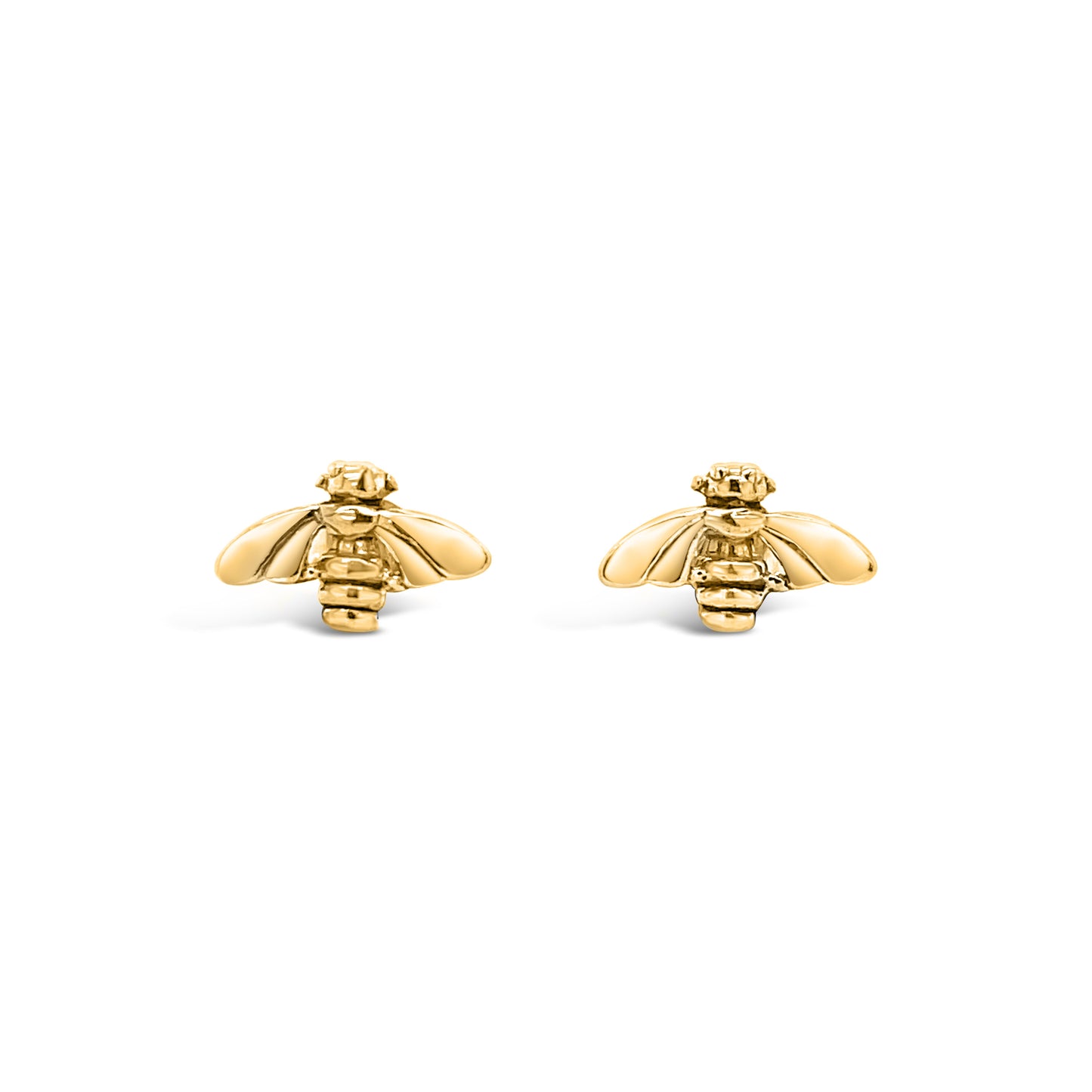 Sterling Silver Gold Plated Small Bee Stud Earrings