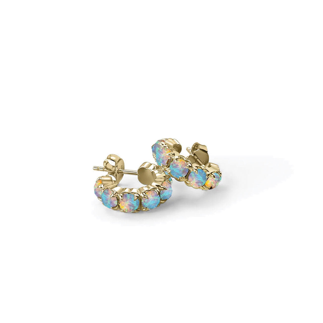 Halo Cluster Earrings Bello Opal - Gold Plated