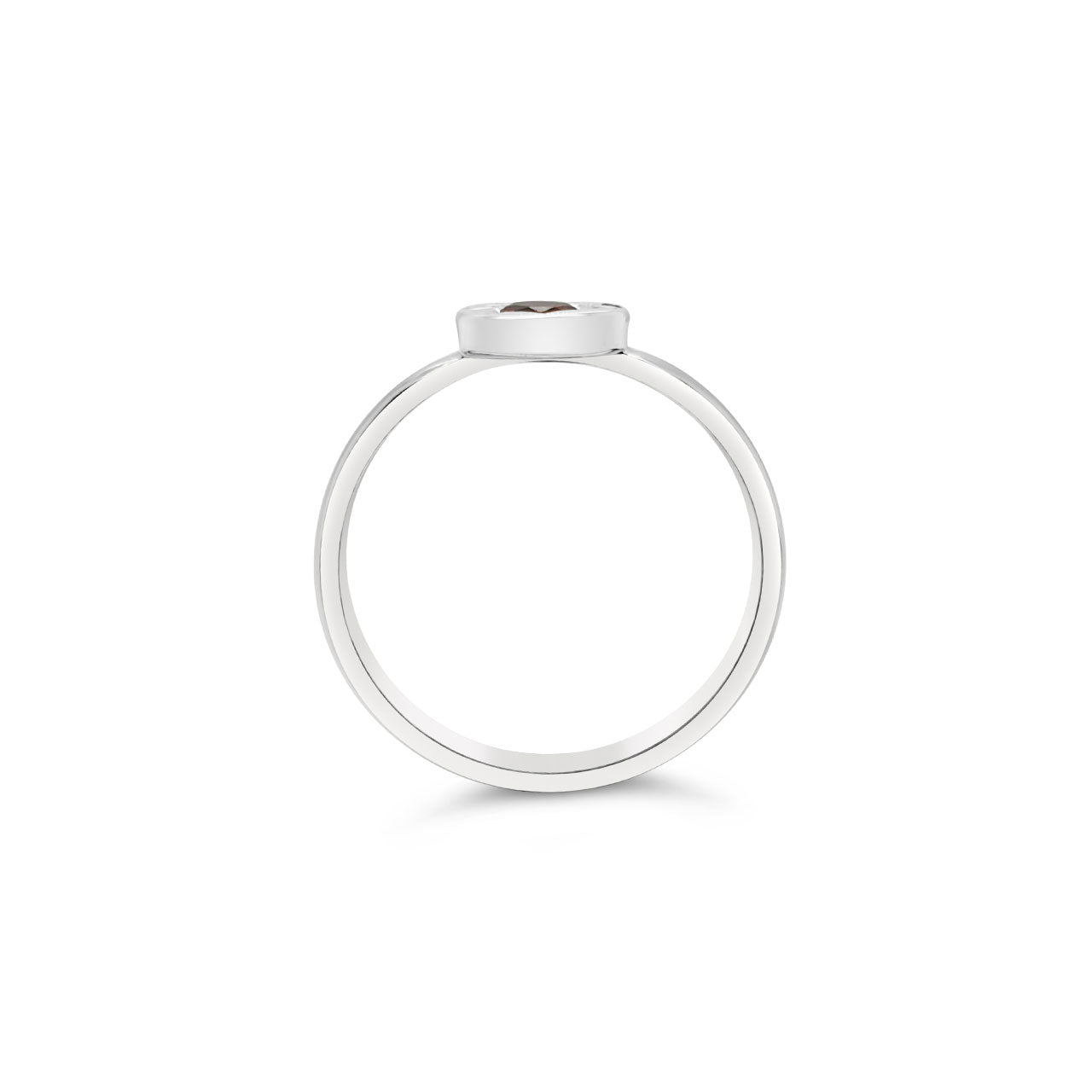 Sterling Silver Small Chocolate CZ Star Set Signet Ring