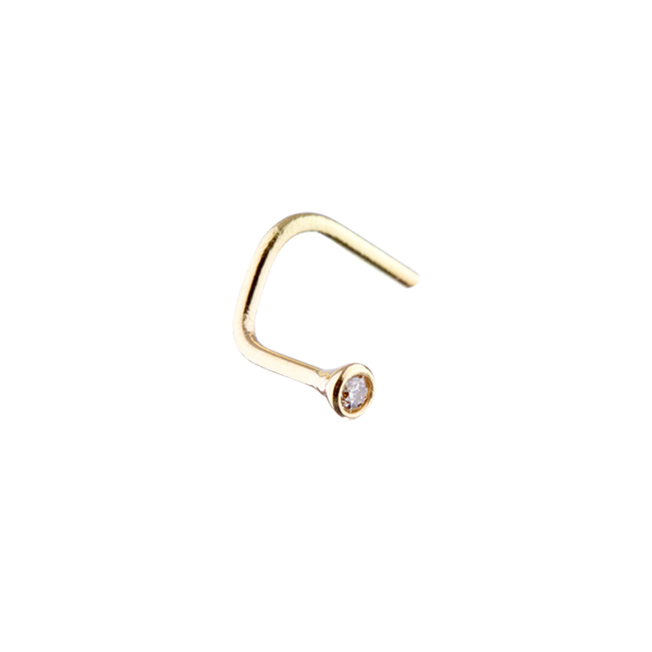 18k Yellow Gold & Diamond Nose Stud