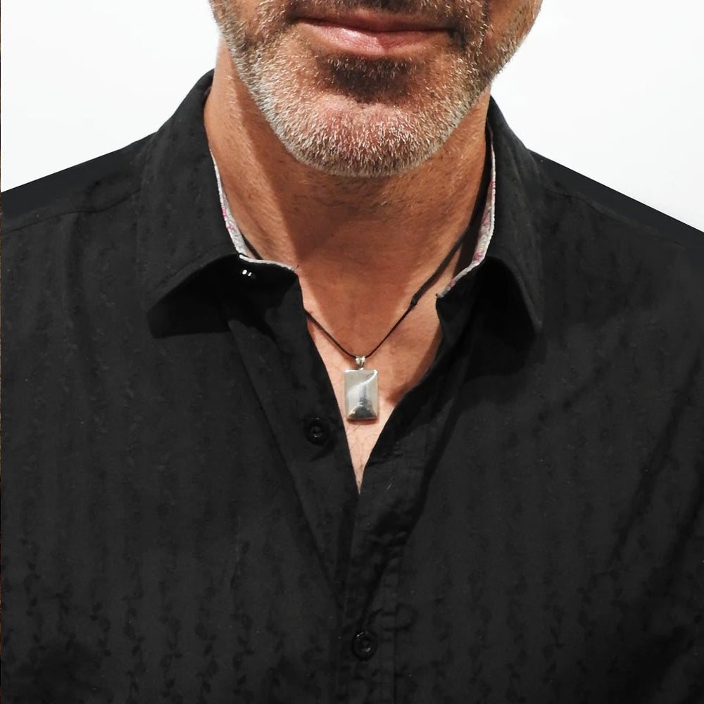 Sterling Silver The Ingot Pendant on Wax Cord