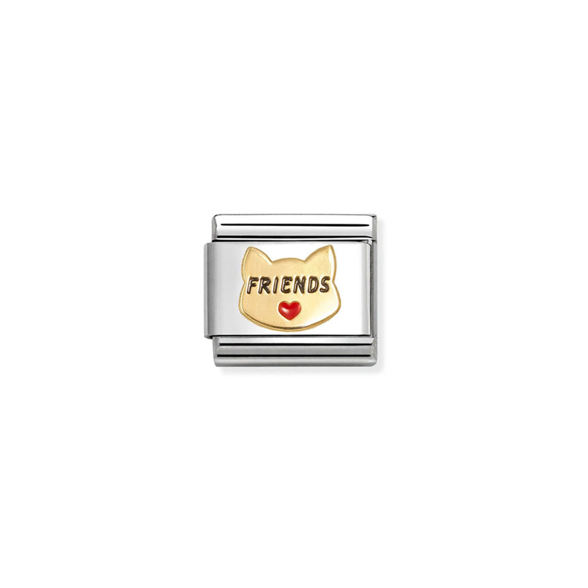 Composable Classic Link 030285/68 Friends Cat In 18K Gold & Enamel