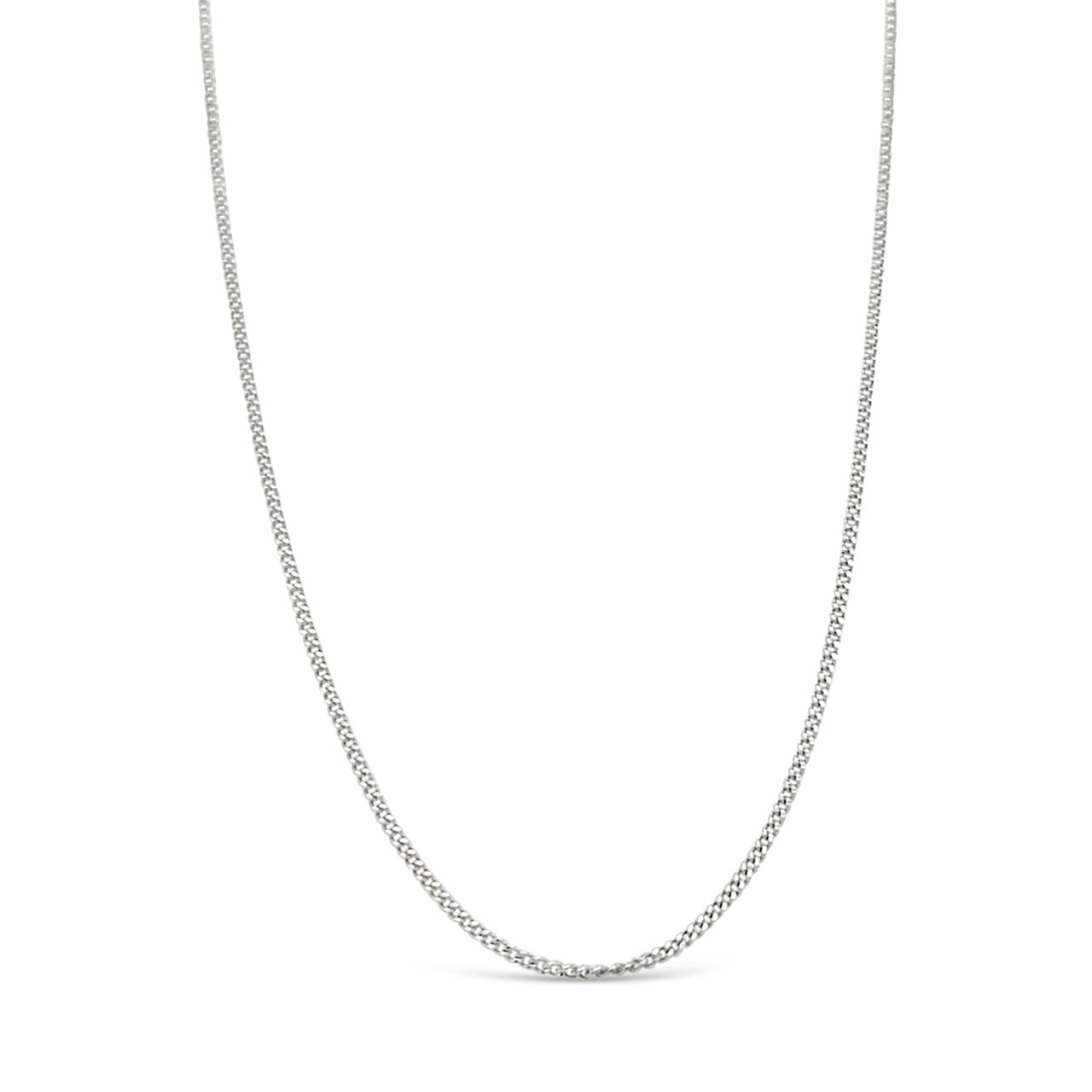 50cm 9k White Gold Diamond Cut Curb Chain