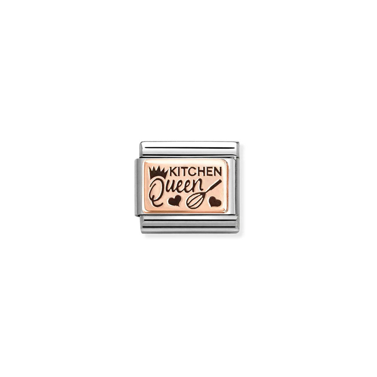 Composable Classic Link 430111/23 Kitchen Queen 9K Rose Gold And Black Enamel
