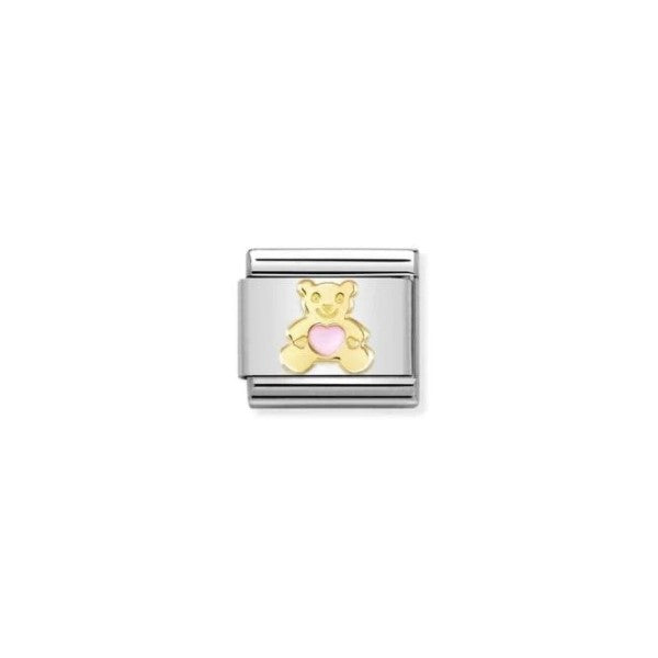 Composable Classic Link 030272/64 Pink Bear in 18k Gold & Enamel
