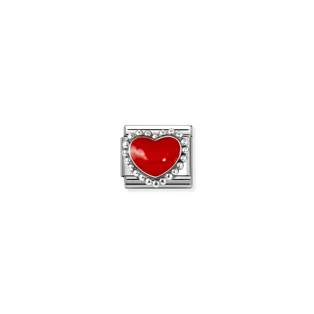 Composable Classic Link 330204/39 Red Heart In 925 Silver & Enamel