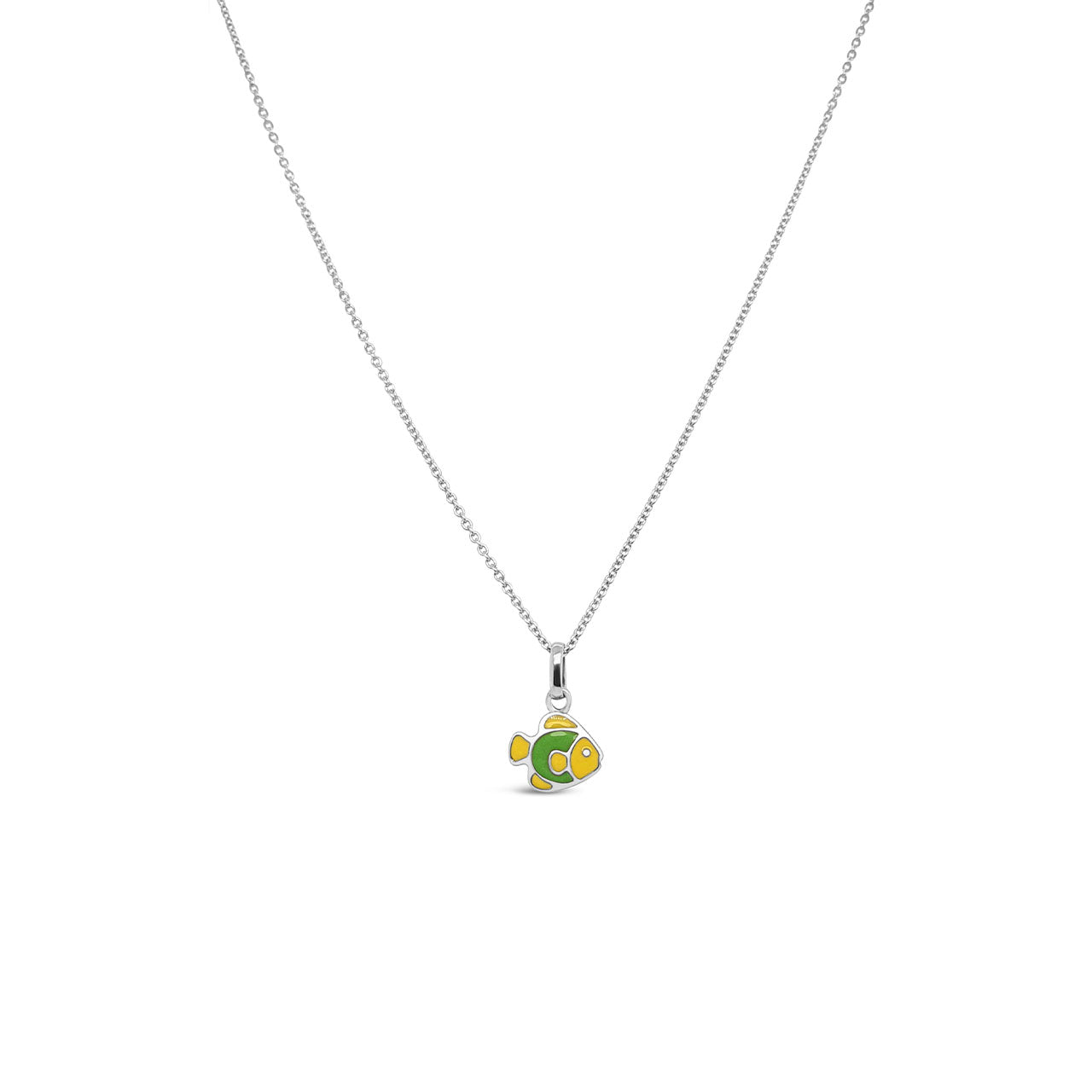Yellow & Green Enamelled Fish Pendant