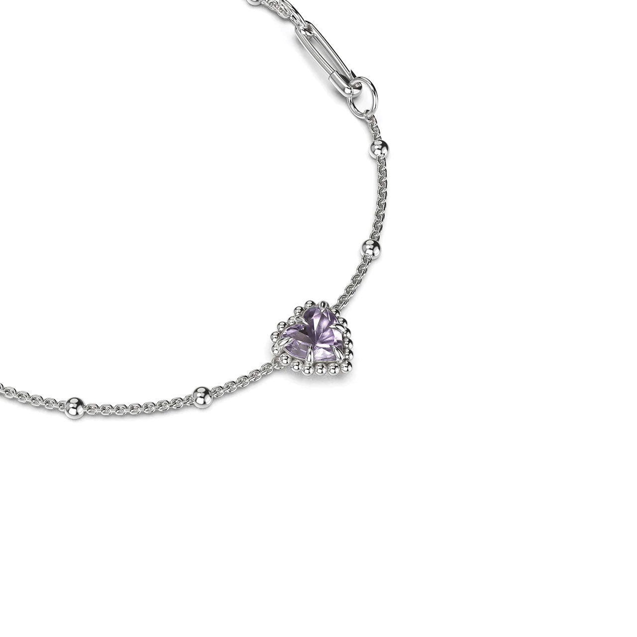 Dahlia's Heart Bracelet - Pink Amethyst