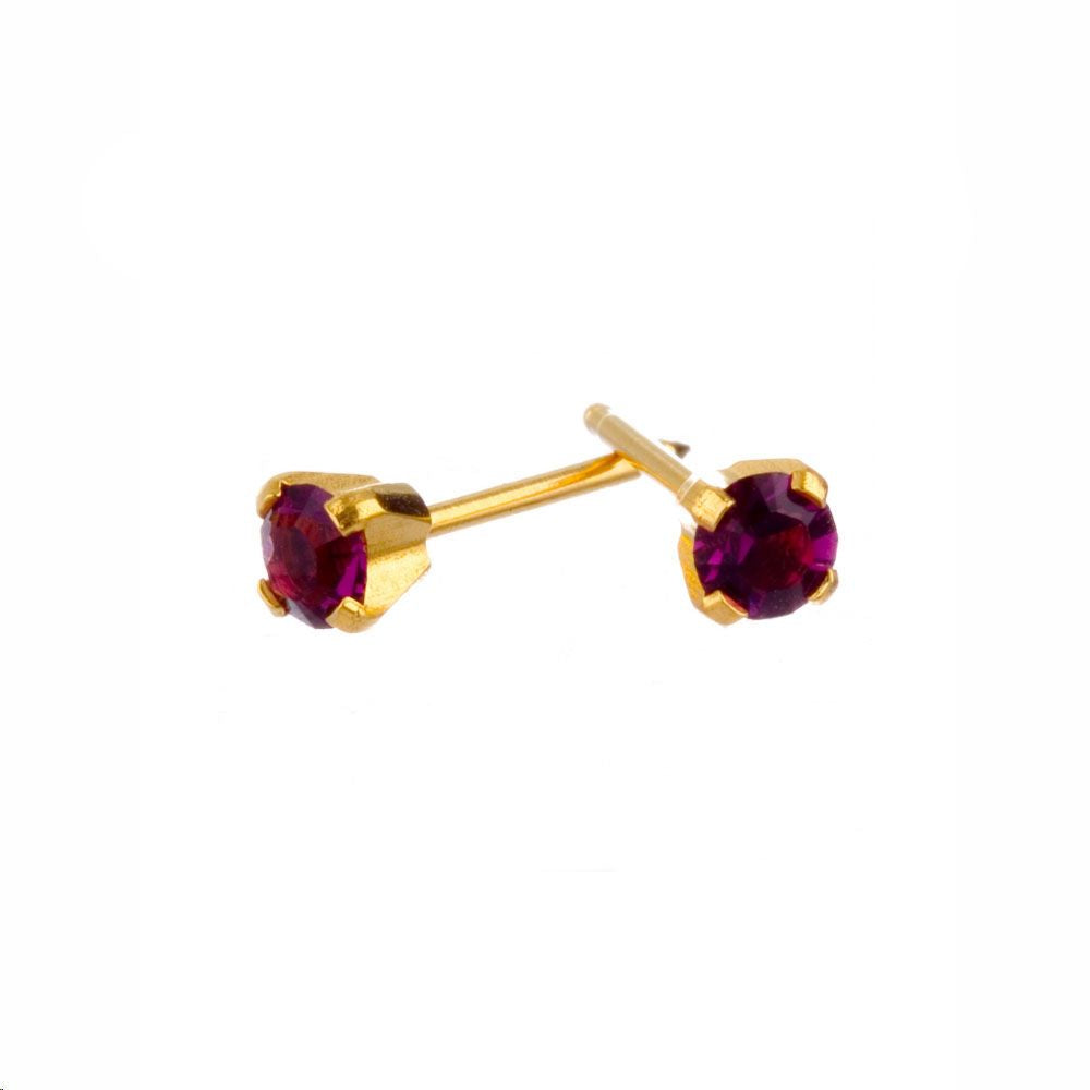 Surgical Stainless Steel Gold Plated February 3mm Claw Studs