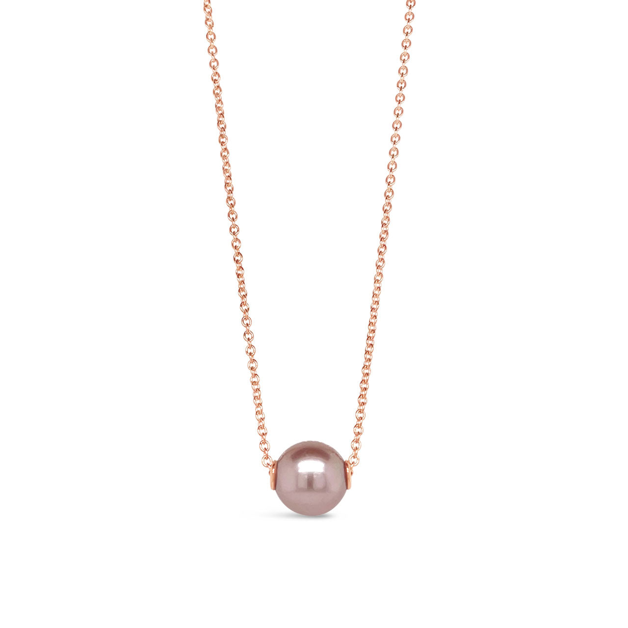9k Rose Gold & Pink Fresh Water Pearl Necklace