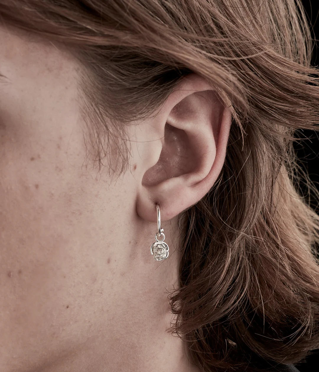 Rose Bud Anchor Sleeper Earrings