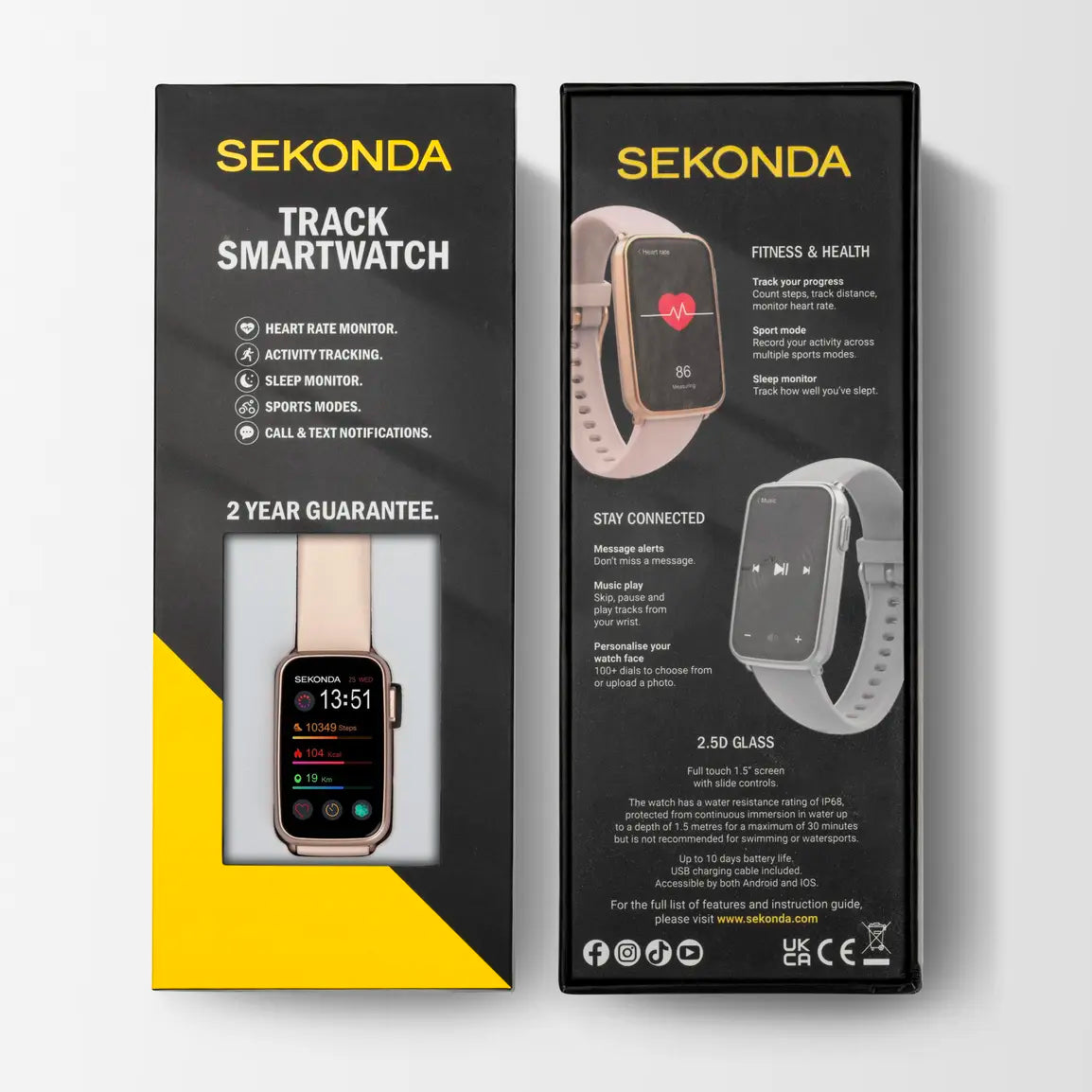 Sekonda Track Smart Watch | Rose Gold Case & Pink Silicone Strap | 30170