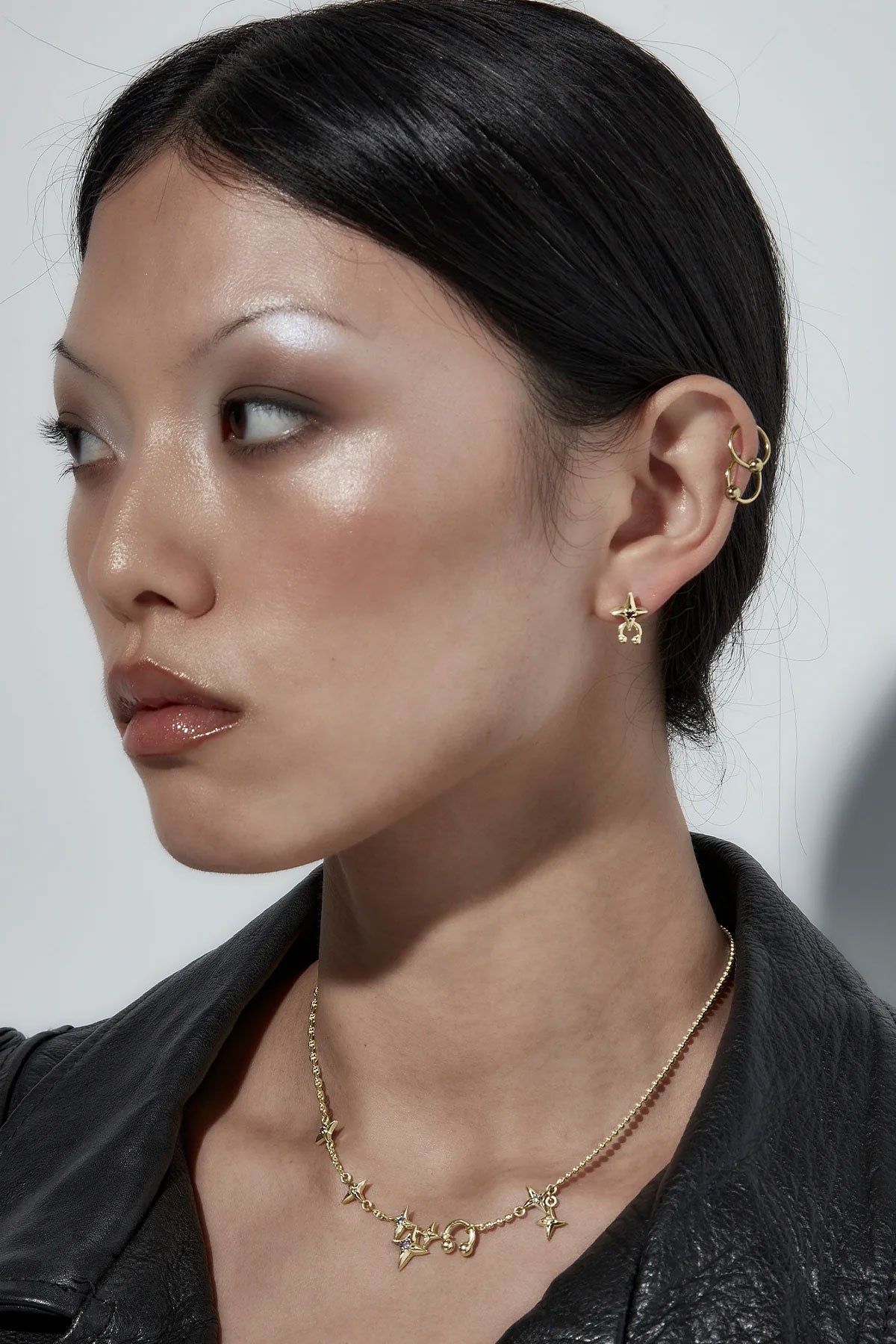 Cosmic Punk Studs - Gold Plated
