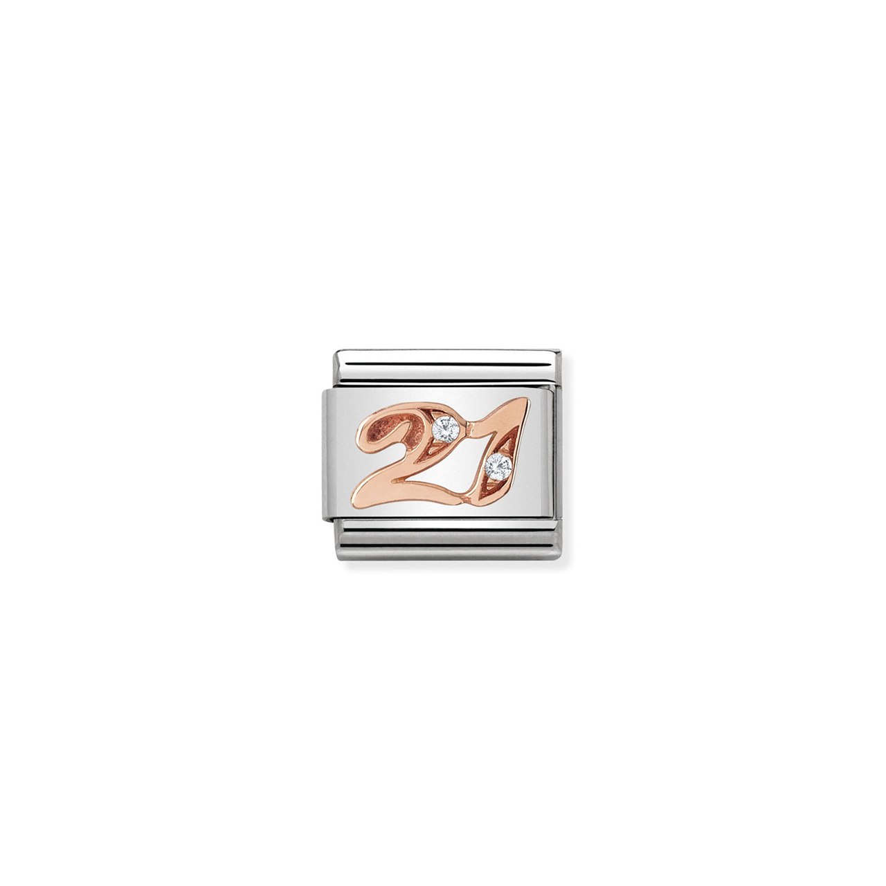 Composable Classic Link 430315/21 Number 21 in Rose Gold & CZ