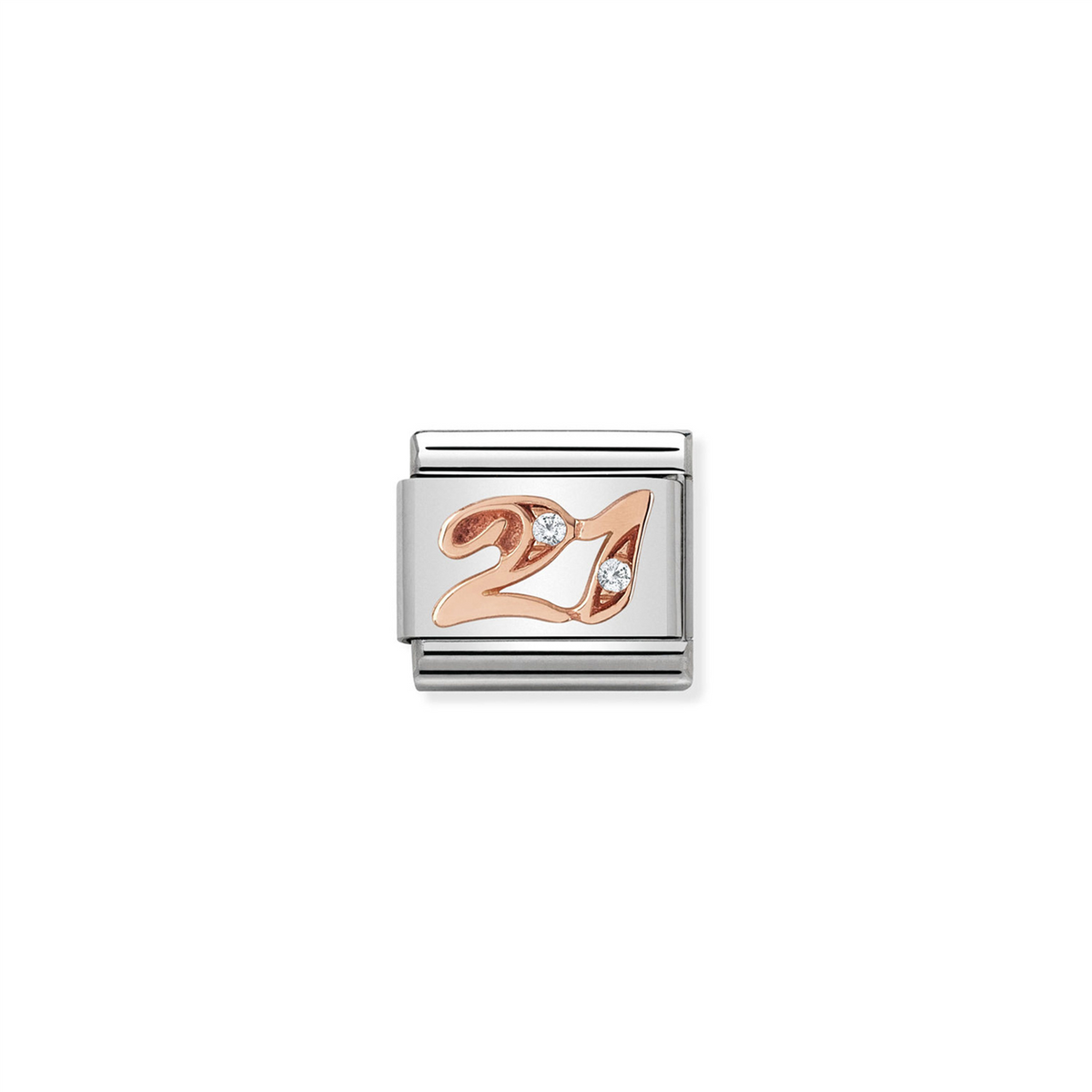 Composable Classic Link 430315/21 Number 21 in Rose Gold & CZ