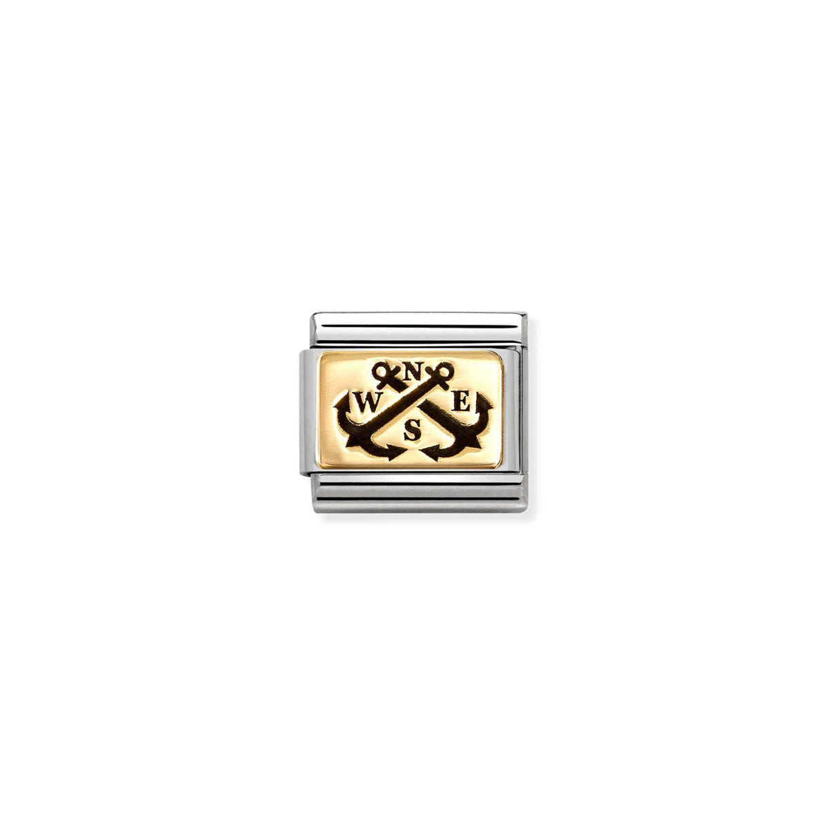 Composable Classic Link 030166/62 Anchor NESW In 18K Gold With Black Enamel
