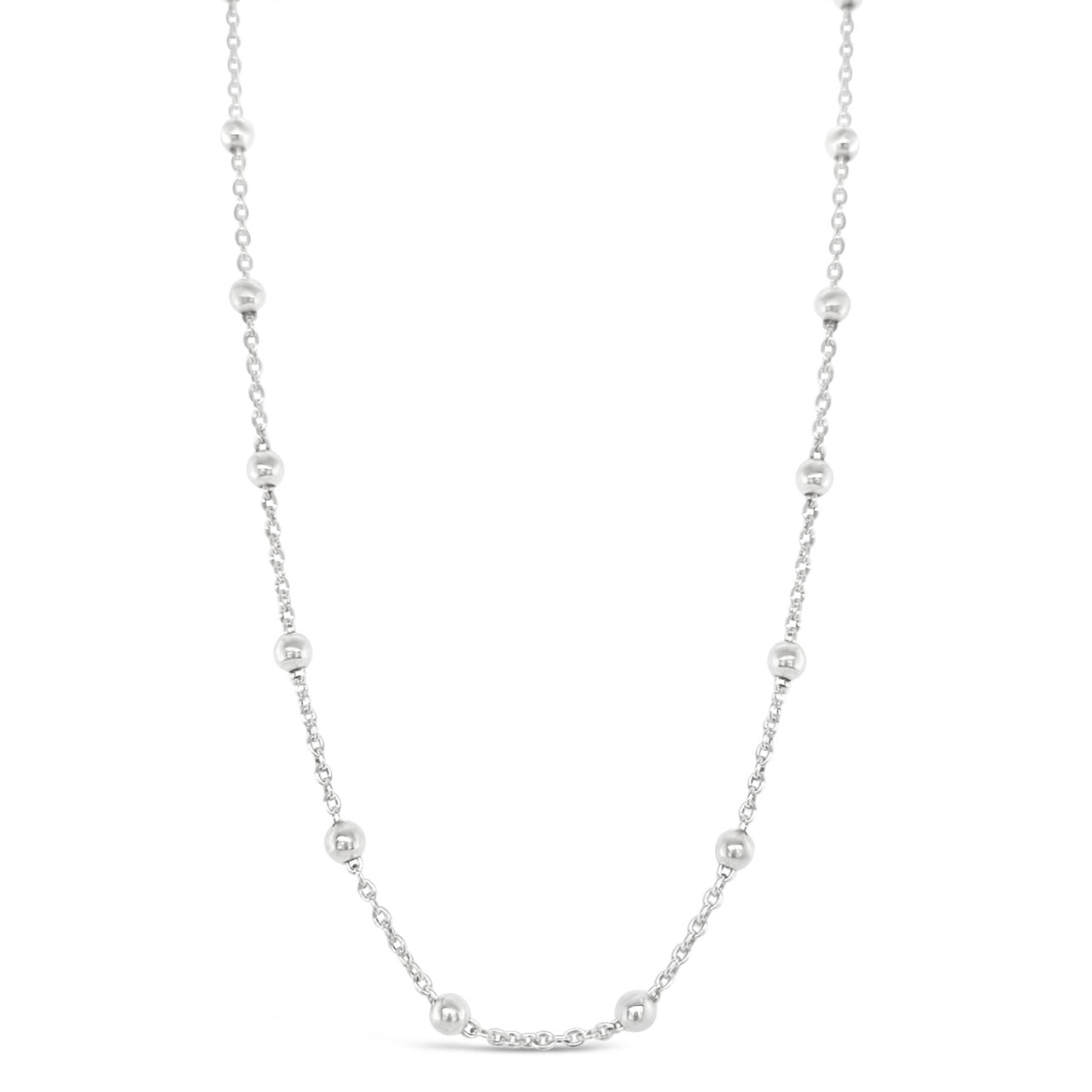 90cm Sterling Silver 3mm Cable & Ball Chain