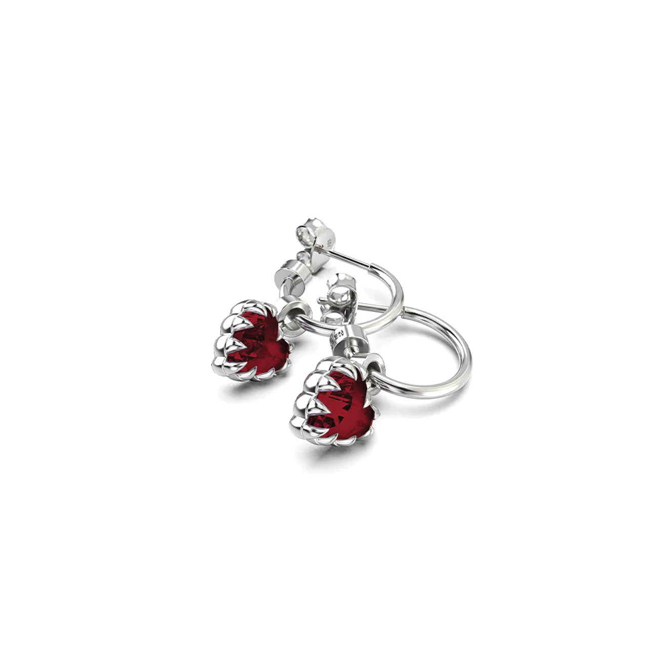 Love Claw Anchor Earrings Garnet
