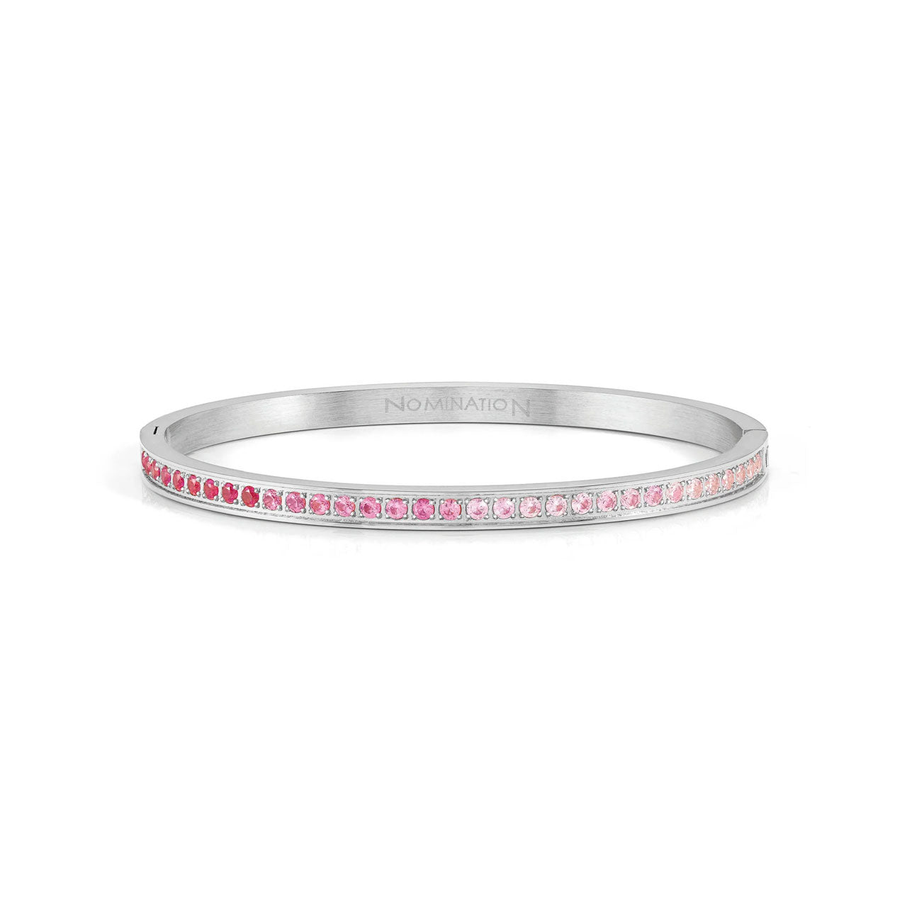 Pretty Bangles 029505/06/002 Stainless Steel With Gradient Pink CZ - Size Small
