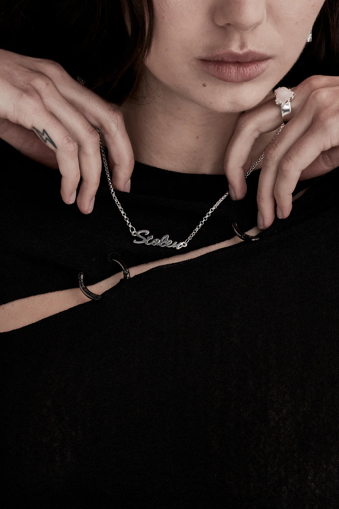 Stolen Script Necklace