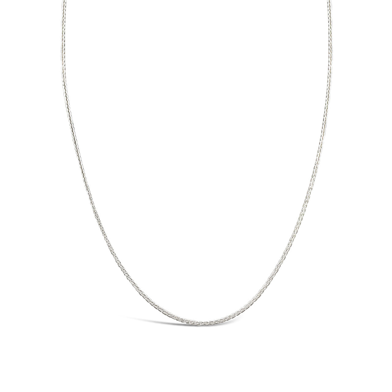 55cm Sterling Silver 1.0mm Wheat Pattern Adjustable Chain