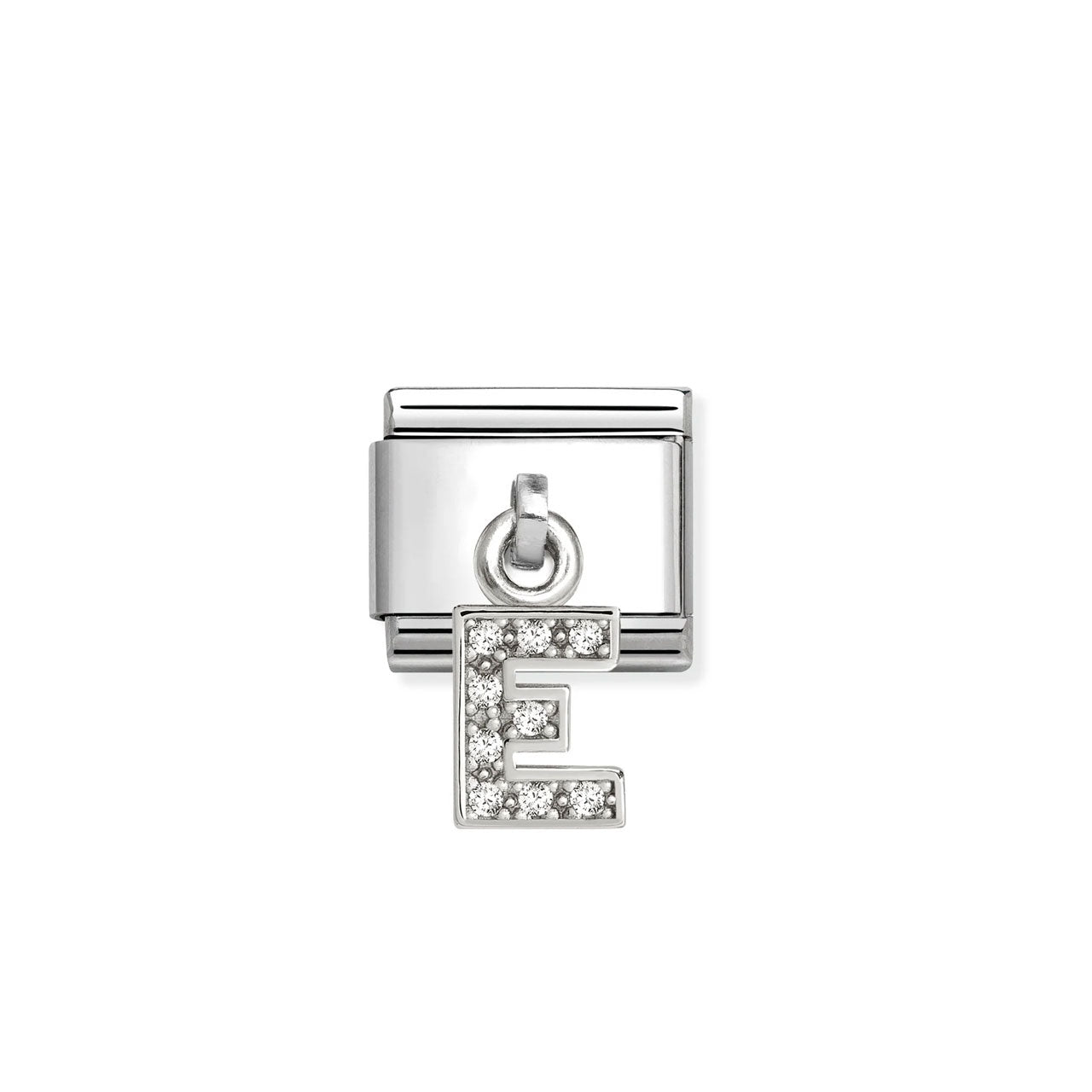 Composable Classic Link 331818/05 Letter E Charm In Silver And CZ