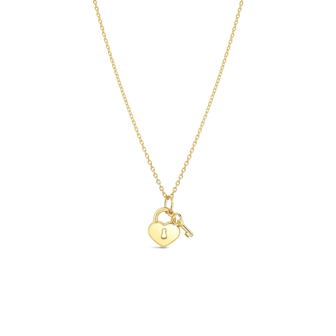9k Yellow Gold Padlock & Key Pendant