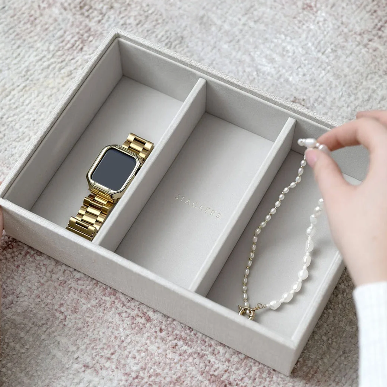 Oatmeal & Linen Classic Deep Compartment & Watch Accessory Layer