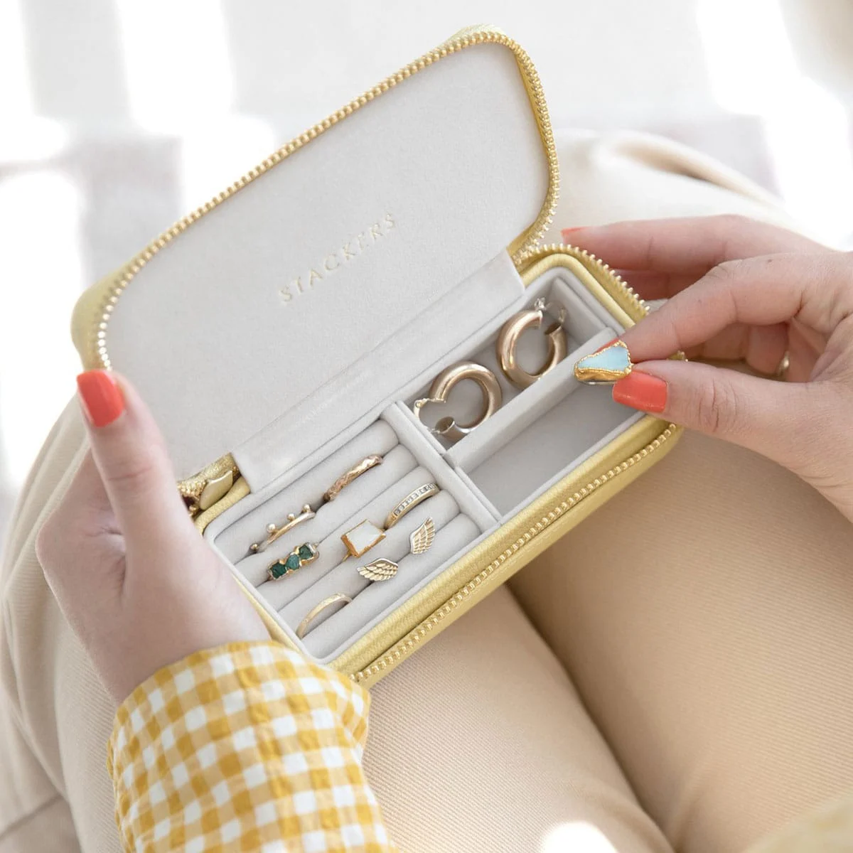 Yellow Medium Travel Jewellery Box