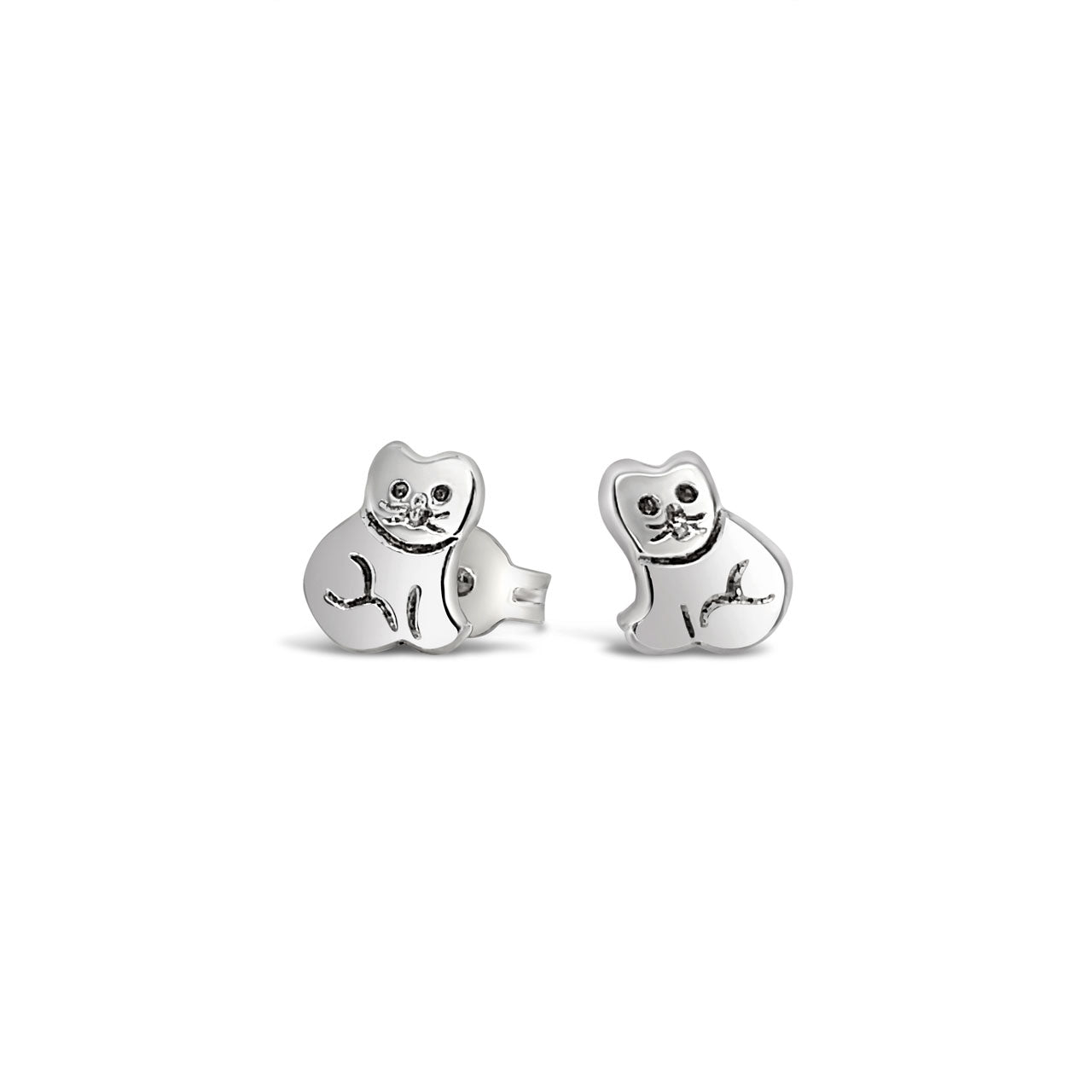 Sterling Silver Cat Studs