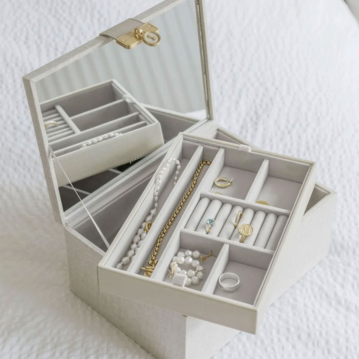 Oatmeal & Linen Luxury Classic Jewellery Box Set
