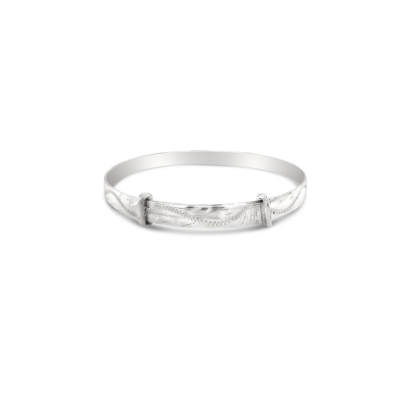 Sterling Silver Childrens Hand Engraved Expander Bangle