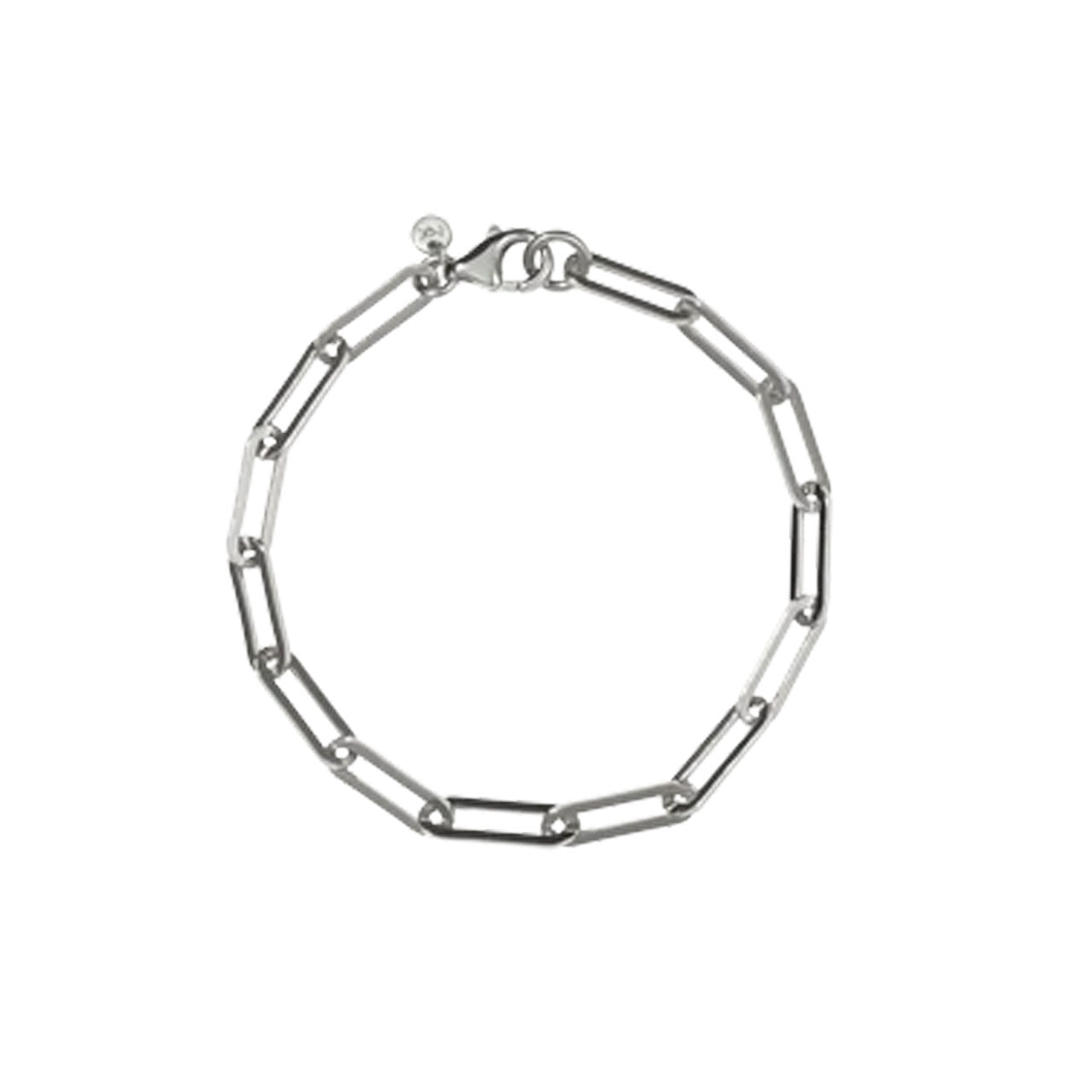 Sterling Silver Paperclip Heavy Bracelet - 19cm