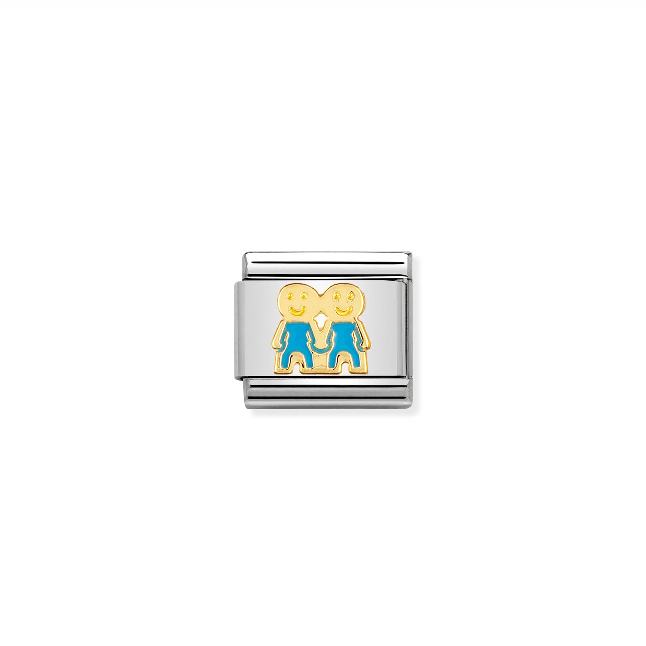 Composable Classic Link 030209/47 Brothers in 18k Gold & Enamel