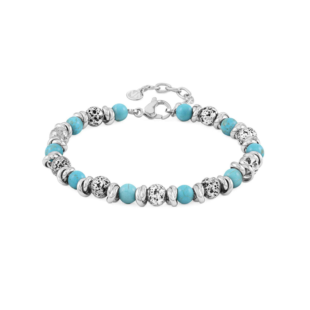 Instinct Bracelet 027919/049 Stainless Steel With Lava Stones & Turquoise Howlite