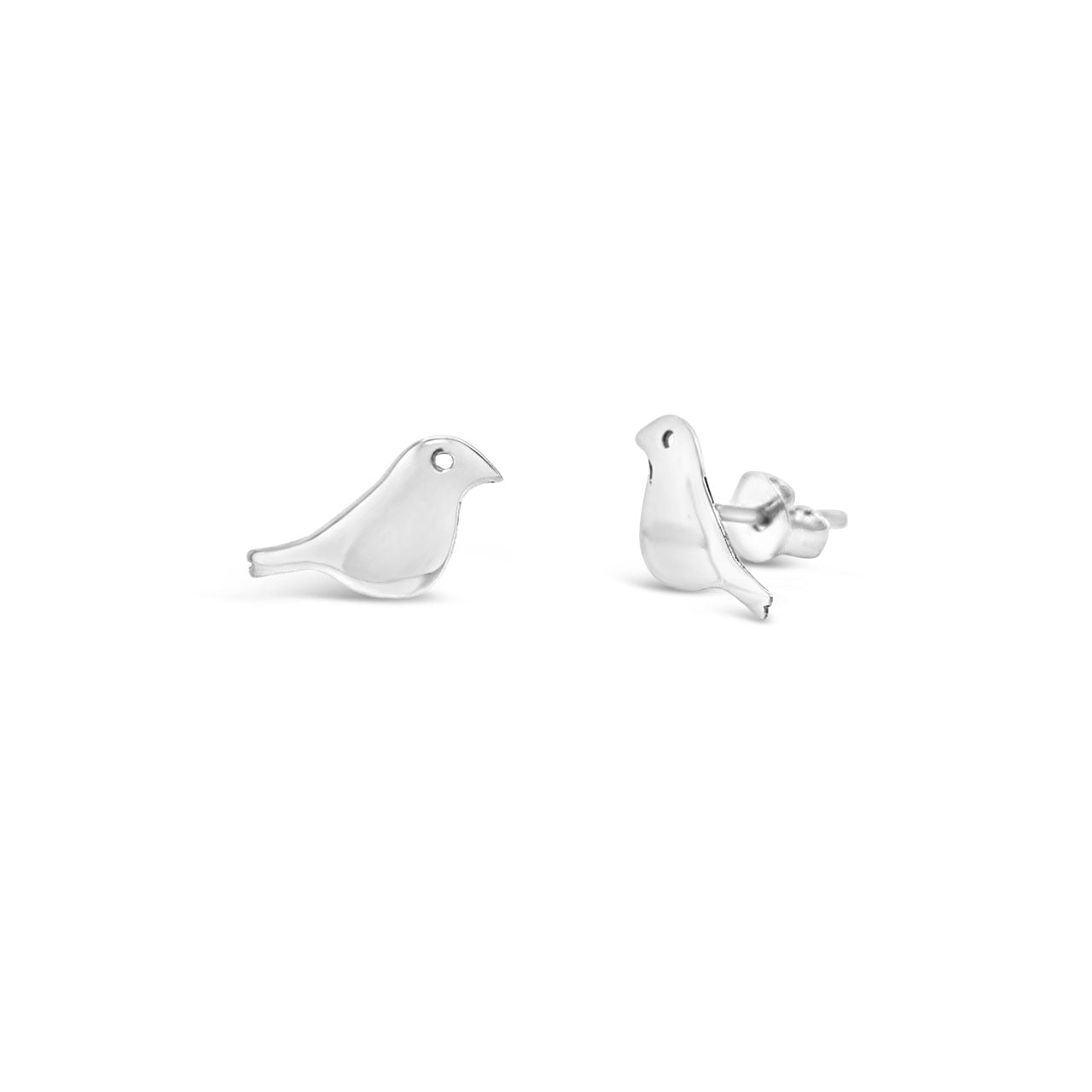 Sterling Silver Little Bird Stud Earrings
